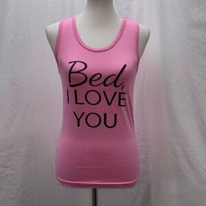 NWT Emme Jordan pink sleep tank pj top Sz L I LOVE YOU